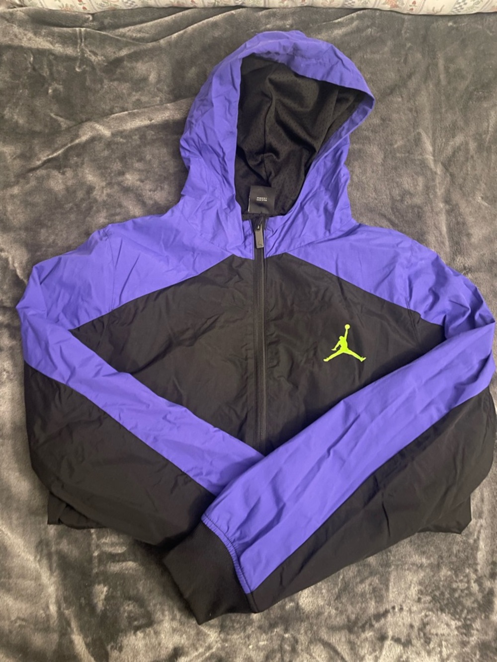 Jordan  Hooded Windbreaker in Purple and Black